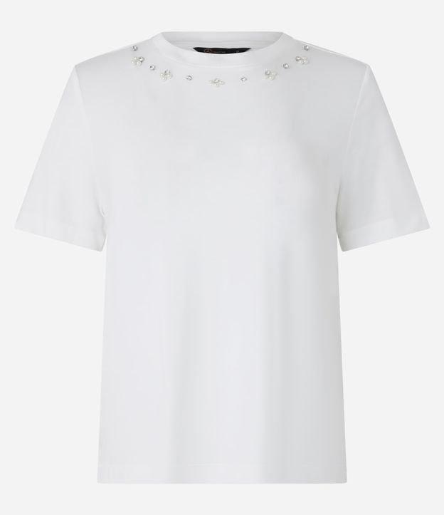 Blusa em Viscose com Strass e Pérolas Aplicados - 1