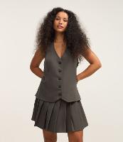 Vestido Godê em Alfaiataria com Colete e Saia Plissada - 2