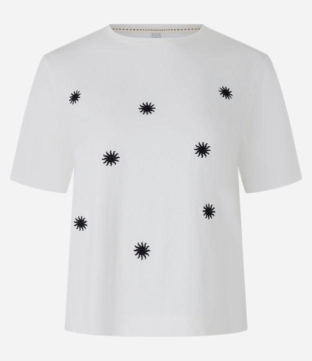 Blusa Curta em Algodão com Bordado de Solzinhos - 1