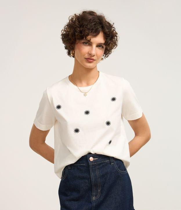 Blusa Curta em Algodão com Bordado de Solzinhos - 2