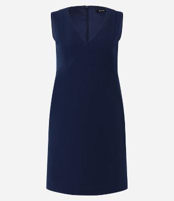 Vestido Curto em Crepe com Decote em V