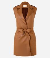 Colete Longo com Cinto Amarração e Bolsos - 1