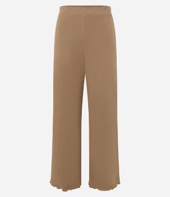 Calça Wide Leg com Cintura Alta e Elástico no Cós