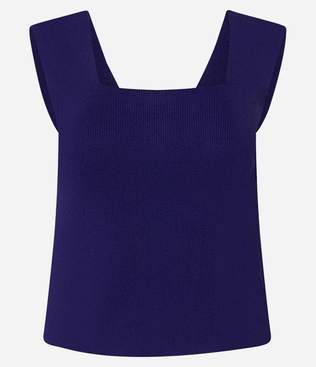 Blusa em Tricô com Decote Quadrado e Alça Larga - 1