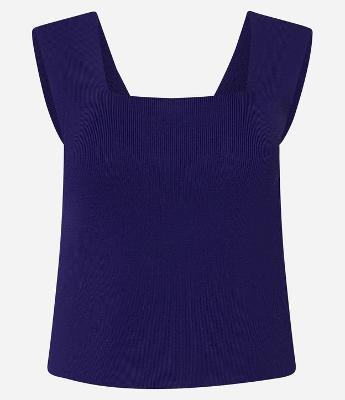 Blusa em Tricô com Decote Quadrado e Alça Larga