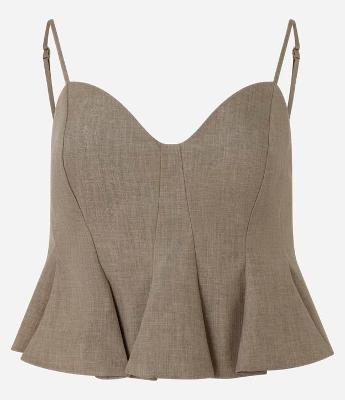 Blusa Peplum Alfaiatada de Alça com Pregas