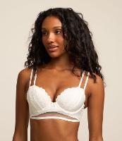 Sutiã Alongado com Bojo Oco em Renda Floral - 1