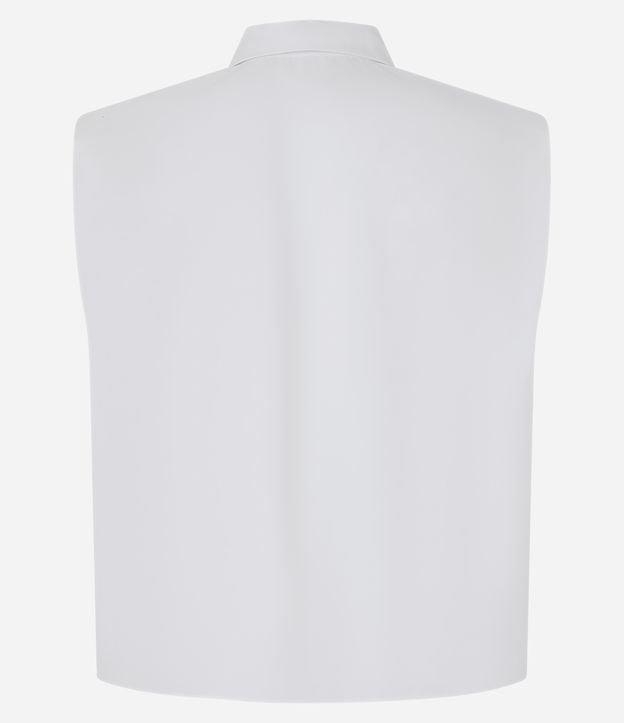 Camisa Sem Manga em Tricoline com Bolso no Peito - 1