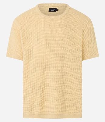 Camiseta Regular em Tricô com Textura Canelada