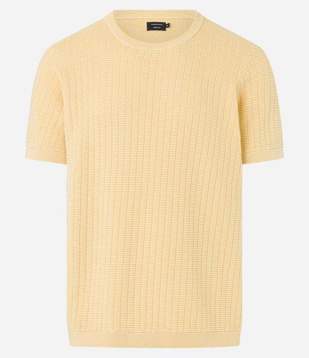 Camiseta Regular em Tricô com Textura Canelada - 1