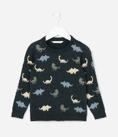 Suéter Infantil com Estampa Dinossauros - Tam 1 a 4 Anos - 1