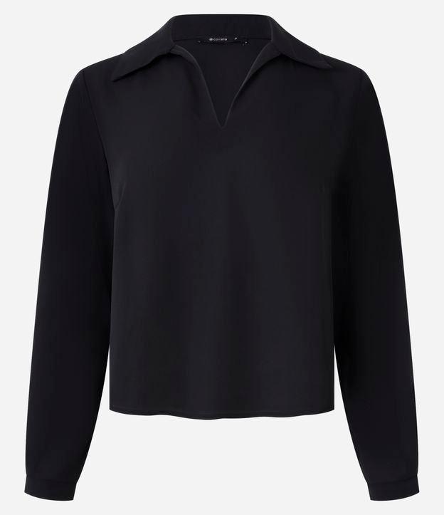 Blusa em Crepe com Gola Polo e Zíper - 1