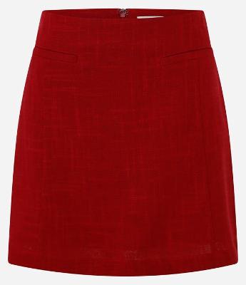 Saia em Viscolinho com Detalhe de Bolso Falso