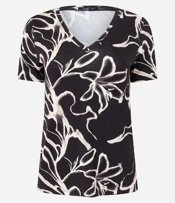 Blusa em Algodão com Estampa Floral de Efeito Blur
