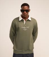 Moletom em Algodão com Gola Polo e Lettering Bordado - 3