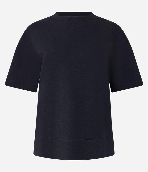 Blusa em Algodão com Costura Aparente na Barra Larga - 1