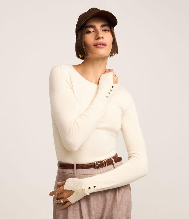 Suéter em Tricô com Botões no Punho - 2