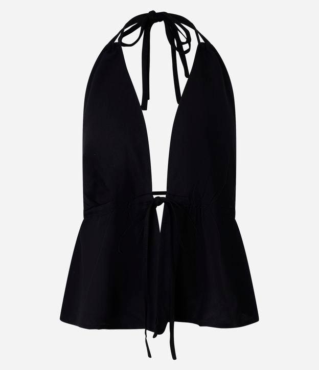 Blusa em Twill  Frente única com Amarração nas Costas - 1