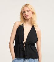 Blusa em Twill  Frente única com Amarração nas Costas - 3