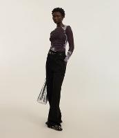 Calça Reta Alfaiataria em Viscose com Cós Largo e Cinto - 2