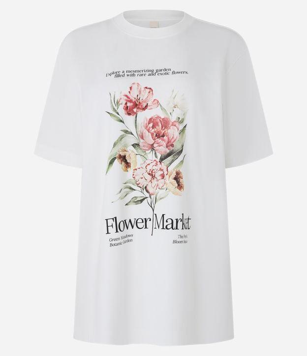 Camiseta em Algodão com Lettering Flower Market - 1