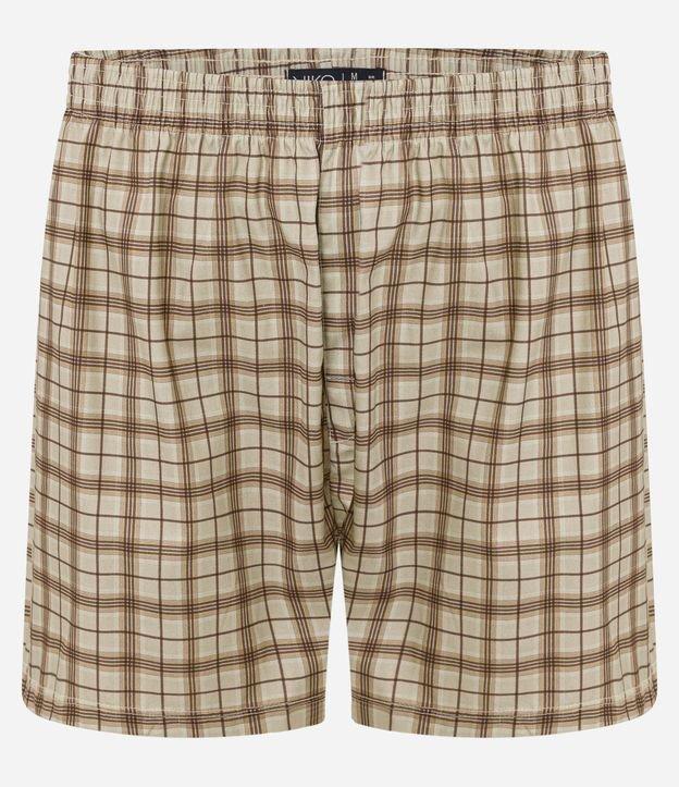 Cueca Samba Canção em Tricoline com Estampa Xadrez - 1