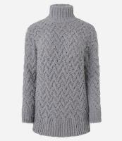 Suéter em Tricô com Gola Alta e Pelinhos - 1