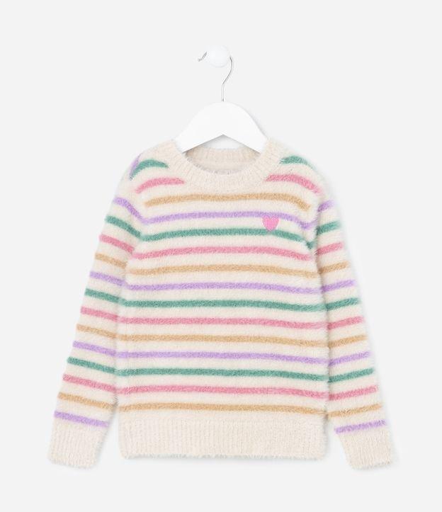 Blusão Infantil Felpudo com Estampa Listrada - Tam 1 a 5 Anos - 1