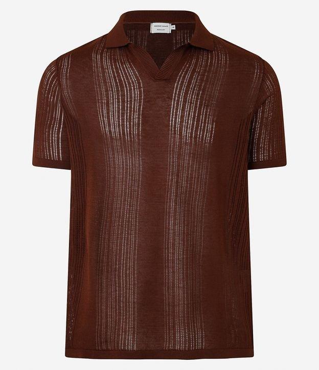 Camisa Polo com Textura Vertical - 1