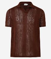 Camisa Polo com Textura Vertical - 1