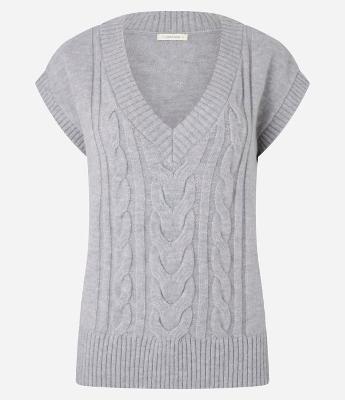 Colete em Tricô com Textura Diferenciada e Decote V