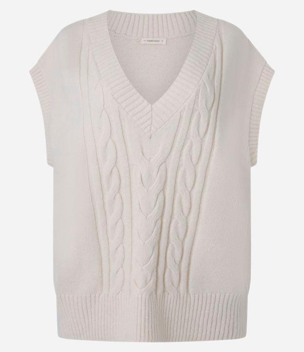 Colete em Tricô com Textura Diferenciada e Decote V - 1