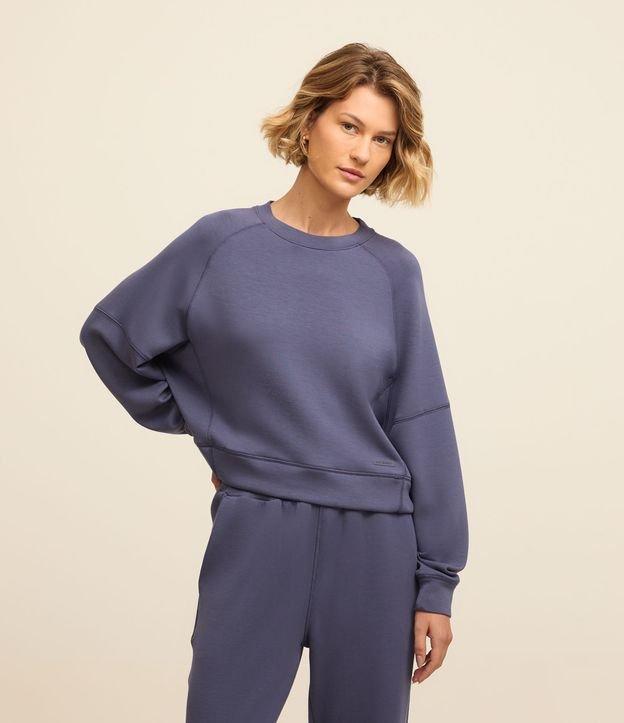 Blusão Moletom Esportivo em Microfibra com Recortes - 1