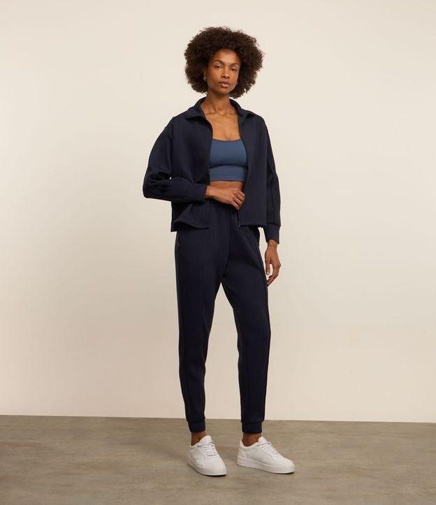 Calça Jogger em Microfibra Pesada com Frisos - 2