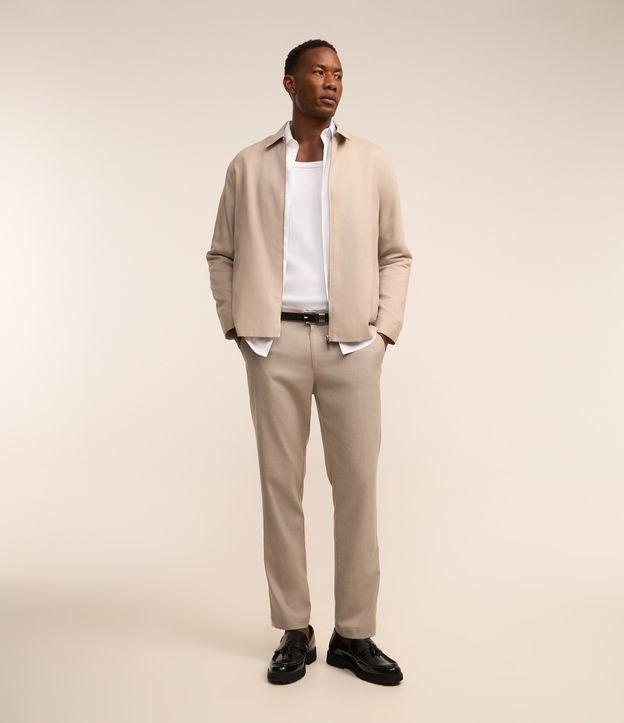 Calça Slim Alfaiataria com Estampa Xadrez em Fio Tinto - 2