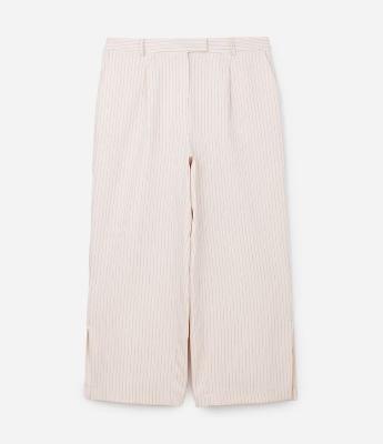 Calça Reta Alfaiataria com Fenda Lateral Curve & Plus Size