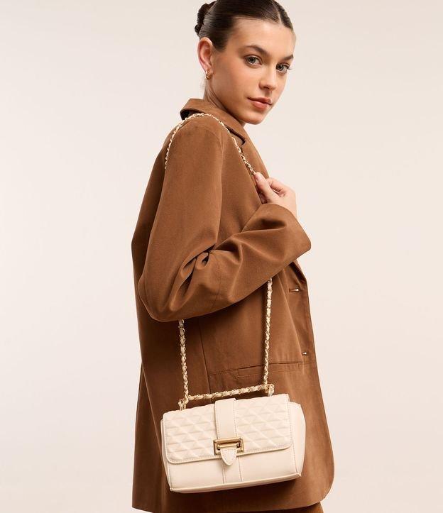 Bolsa Pequena em PU com Alças de Corrente e Fechamento em Fivela Frontal - 2