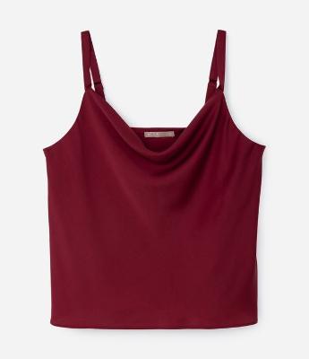 Regata de Cetim com Decote Degage Curve e Plus Size