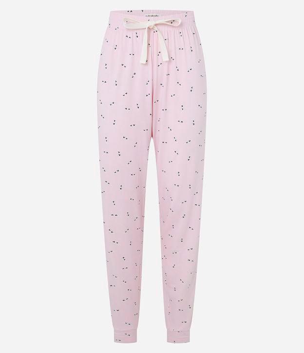 Calça de Pijama em Viscose Estampada de Óculozinhos - 1