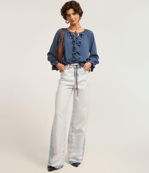 Blusa em Viscose Twill e Babados Frontais - 2