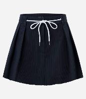 Saia Balonê em Alfaiataria Xadrez Pied-de-poule com Amarração no Cós - 1