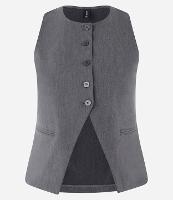 Colete Alongado em Alfaiataria com Botões e Abertura Frontal - 1