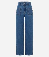 Calça Reta Confort em Jeans com Bolso Frontal - 1