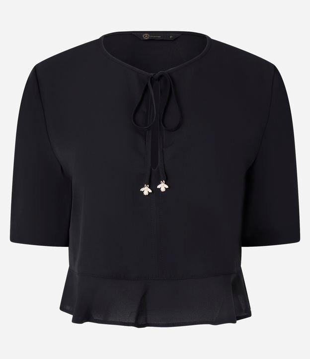 Blusa em Chiffon com Pingente de Besouro na Amarração - 1