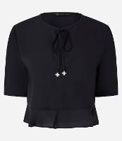 Blusa em Chiffon com Pingente de Besouro na Amarração - 1