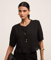 Blusa em Chiffon com Pingente de Besouro na Amarração - 2