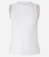 Blusa em Ribana com Gola Redonda e Cava Listrada - 1