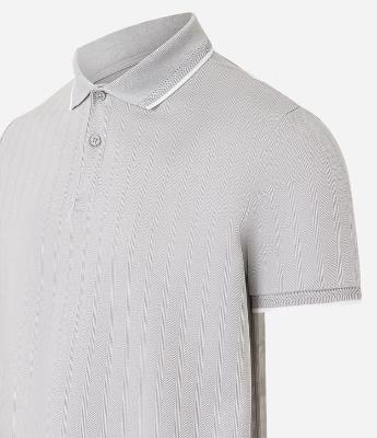 Camisa Polo com Textura Jacquard e Detalhe