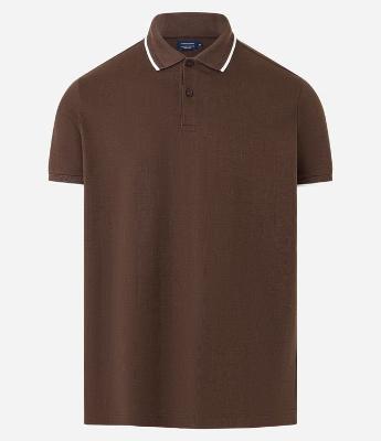 Camisa Polo com Textura Jacquard e Detalhe