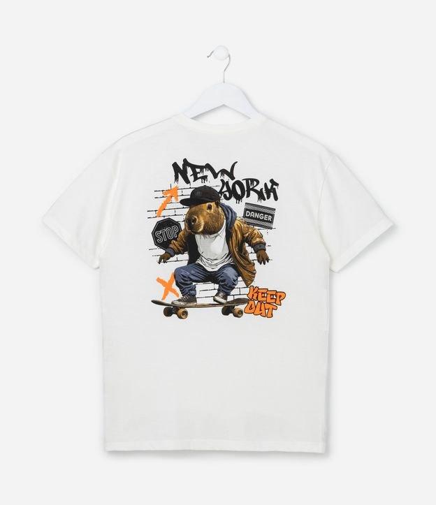 Camiseta Oversized Infantil com Estampa Capivara Skatista - Tam 5 a 14 Anos - 1